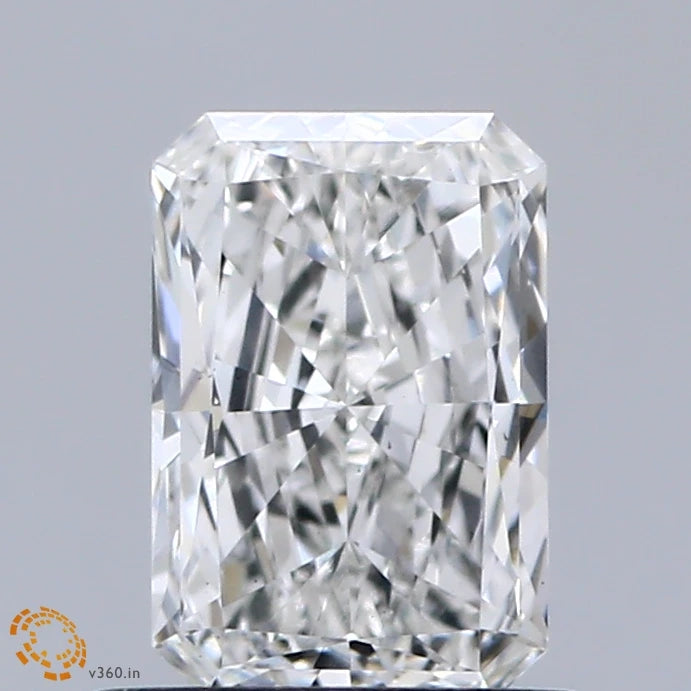 0.81 Carat Radiant Lab Grown Diamond, Very Good Polish, E Color, VS2 Clarity