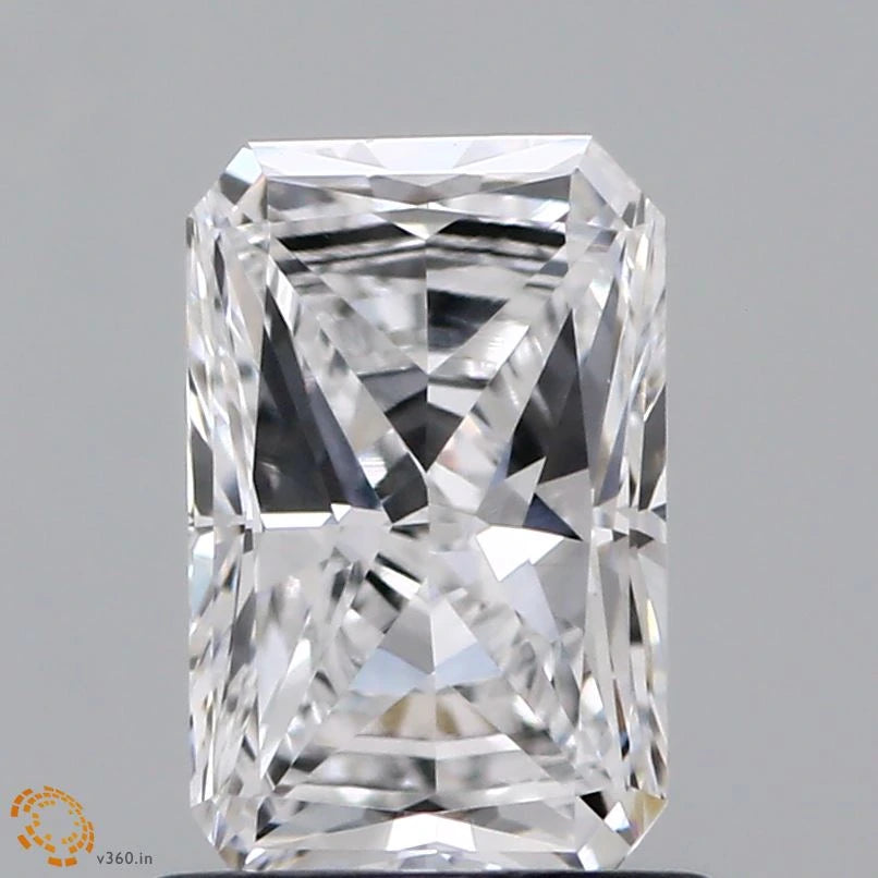 0.98 Carat Radiant Lab Grown Diamond, Very Good Polish, D Color, VVS2 Clarity