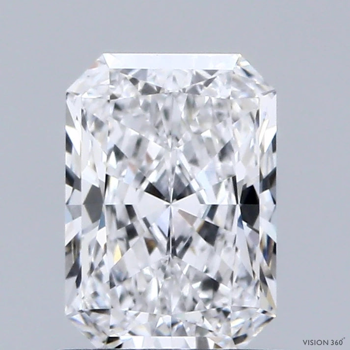 1.02 Carat Radiant Lab Grown Diamond, Excellent Polish, D Color, VVS1 Clarity