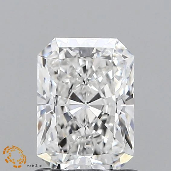 1.02 Carat Radiant Lab Grown Diamond, Ideal Cut, E Color, VS1 Clarity
