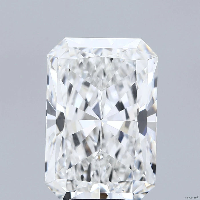 10.43 Carat Radiant Lab Grown Diamond, Excellent Polish, F Color, VVS2 Clarity