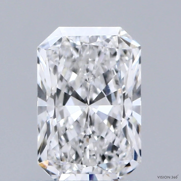 1.05 Carat Radiant Lab Grown Diamond, Excellent Polish, D Color, VS1 Clarity