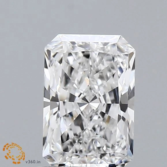 1.07 Carat Radiant Lab Grown Diamond, Excellent Polish, D Color, VS1 Clarity