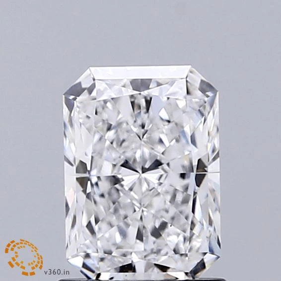 1.09 Carat Radiant Lab Grown Diamond, Excellent Polish, D Color, VS1 Clarity