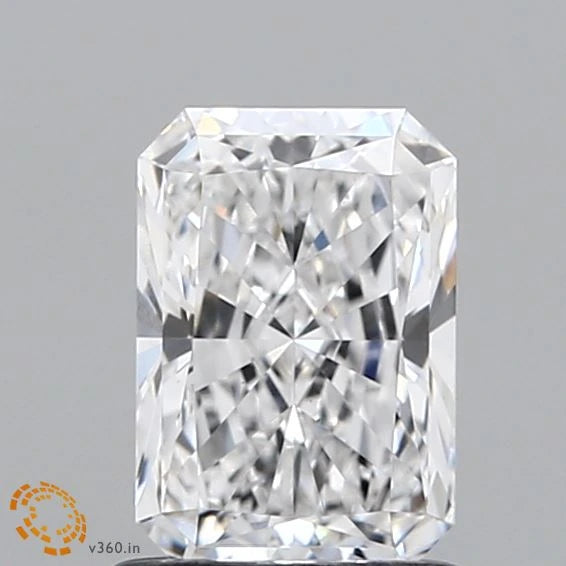 1.10 Carat Radiant Lab Grown Diamond, Excellent Polish, D Color, VS1 Clarity