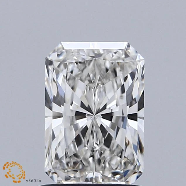 1.18 Carat Radiant Lab Grown Diamond, Excellent Polish, F Color, VVS2 Clarity