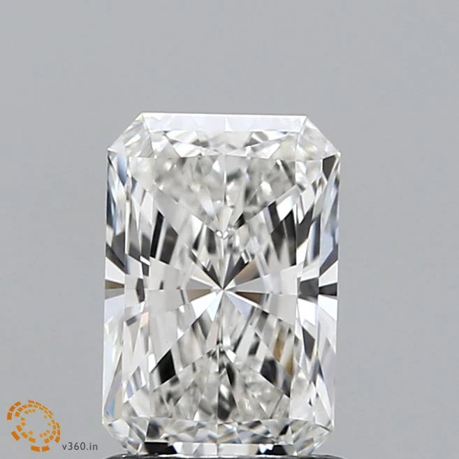 1.19 Carat Radiant Lab Grown Diamond, Excellent Polish, F Color, VVS2 Clarity