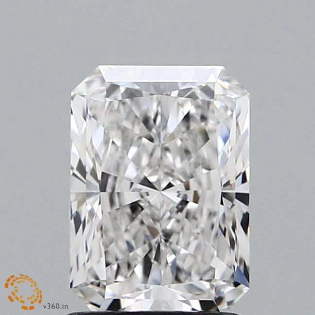 1.47 Carat Radiant Lab Grown Diamond, Excellent Polish, E Color, VVS2 Clarity