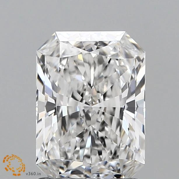 1.49 Carat Radiant Lab Grown Diamond, Excellent Polish, E Color, VVS2 Clarity