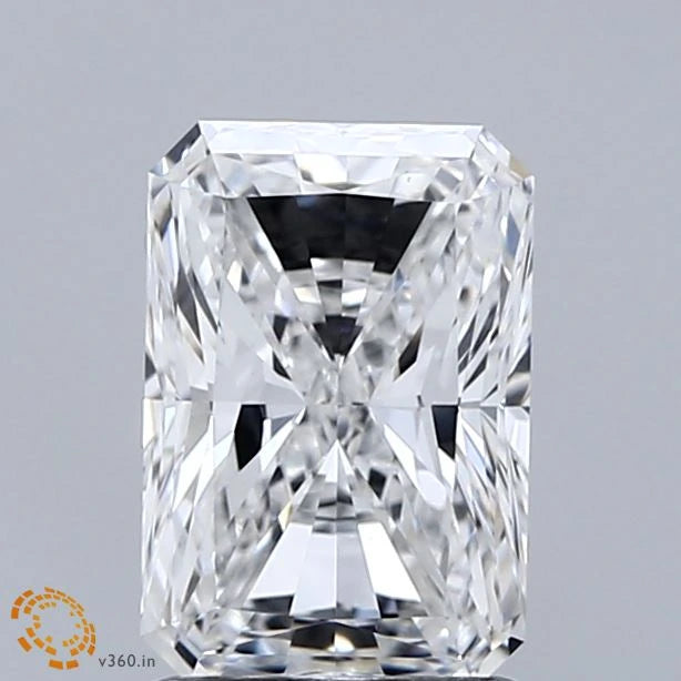 1.51 Carat Radiant Lab Grown Diamond, Excellent Polish, E Color, VS1 Clarity