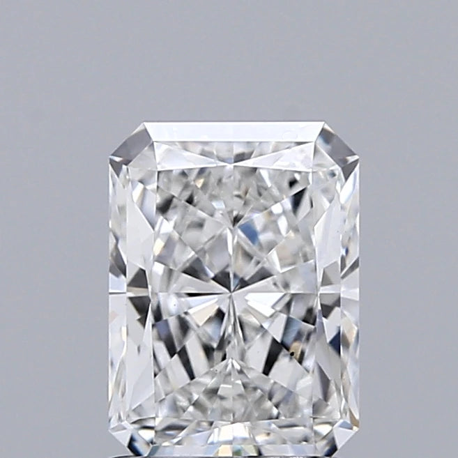 1.51 Carat Radiant Lab Grown Diamond, Excellent Polish, F Color, VS2 Clarity