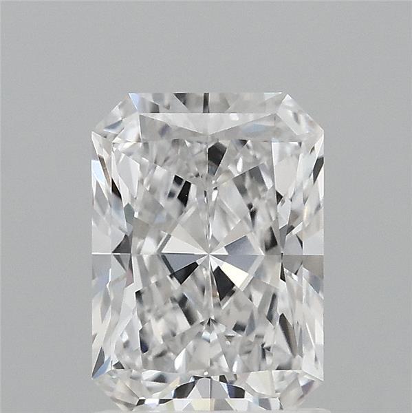1.52 Carat Radiant Lab Grown Diamond, Excellent Polish, E Color, VVS1 Clarity