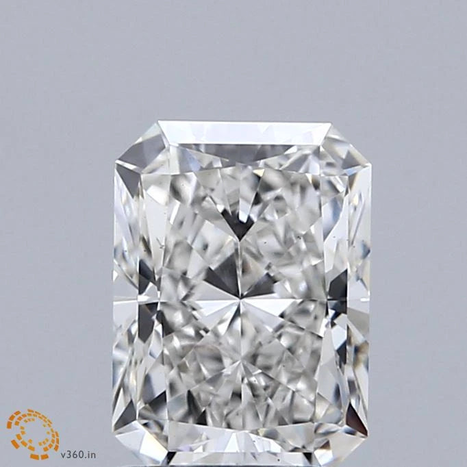 1.52 Carat Radiant Lab Grown Diamond, Excellent Polish, F Color, VS2 Clarity