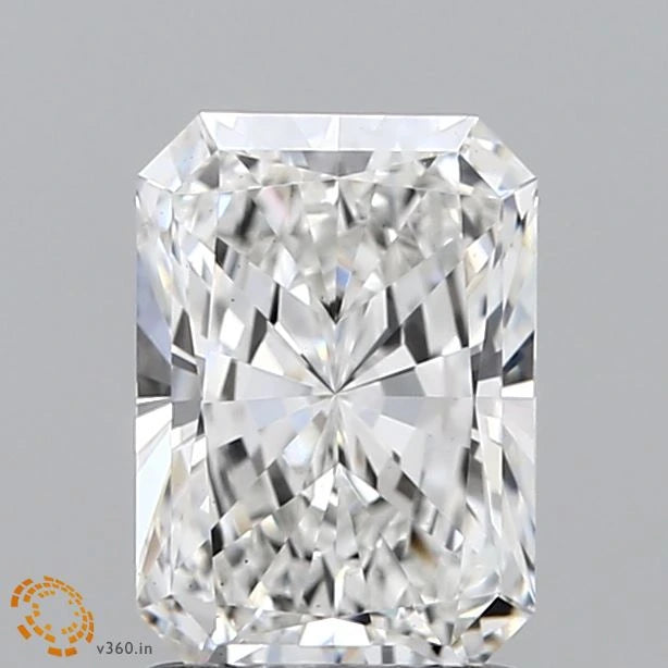 1.53 Carat Radiant Lab Grown Diamond, Excellent Cut, G Color, VS2 Clarity