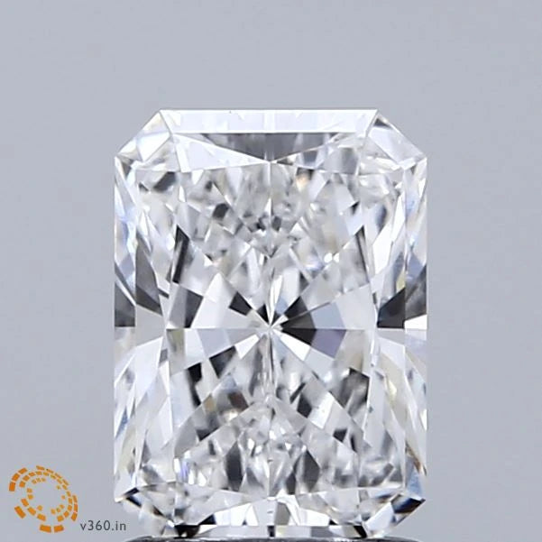 1.54 Carat Radiant Lab Grown Diamond, Excellent Polish, D Color, VS1 Clarity