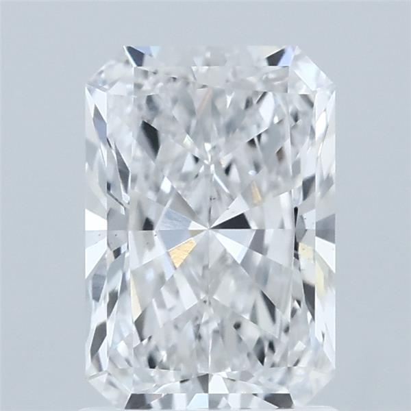 1.54 Carat Radiant Lab Grown Diamond, Excellent Polish, D Color, VS2 Clarity