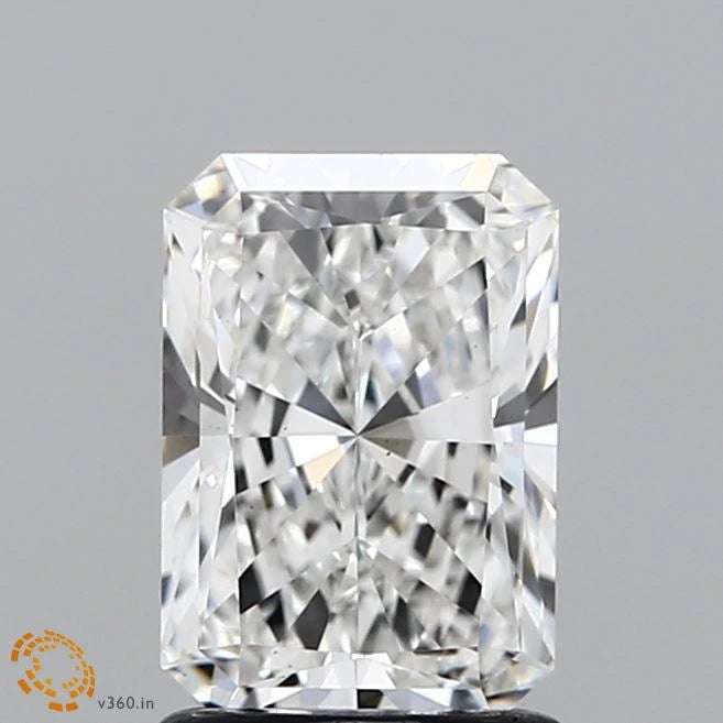 1.54 Carat Radiant Lab Grown Diamond, Excellent Polish, E Color, VS1 Clarity