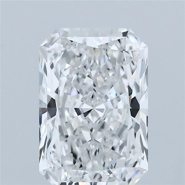 1.55 Carat Radiant Lab Grown Diamond, Excellent Polish, E Color, VVS2 Clarity