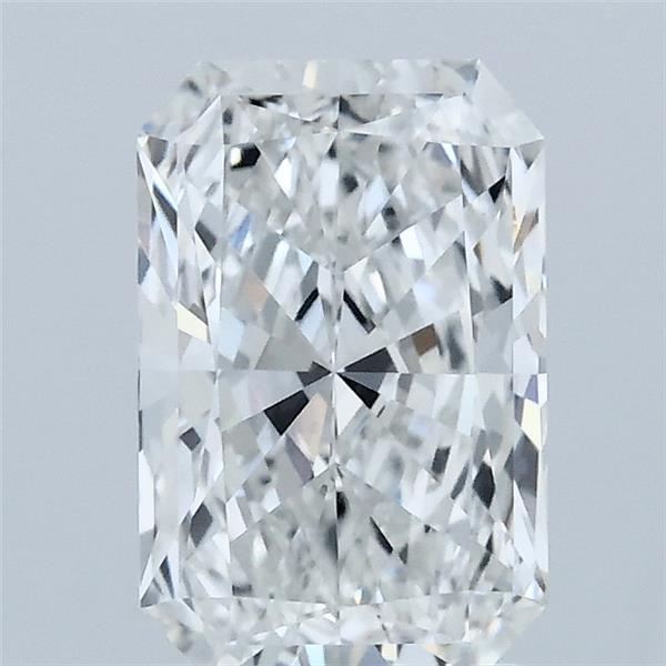 1.55 Carat Radiant Lab Grown Diamond, Excellent Polish, F Color, VVS2 Clarity