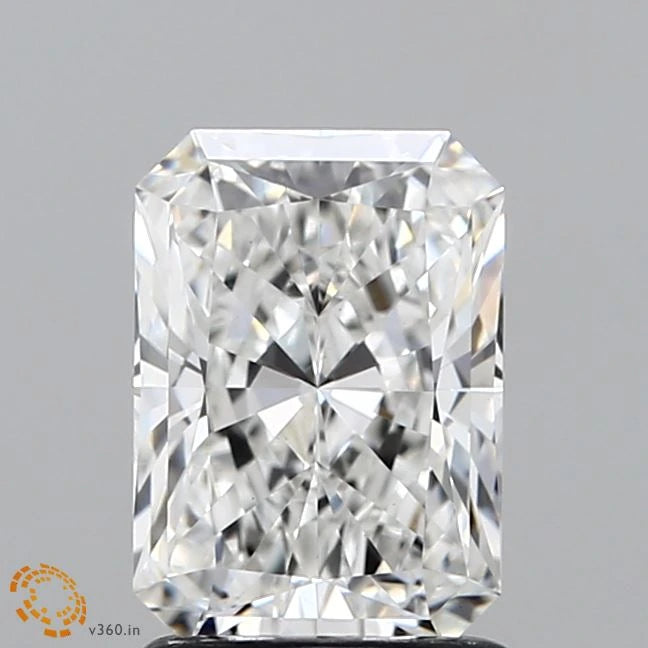 1.56 Carat Radiant Lab Grown Diamond, Excellent Polish, F Color, VVS2 Clarity