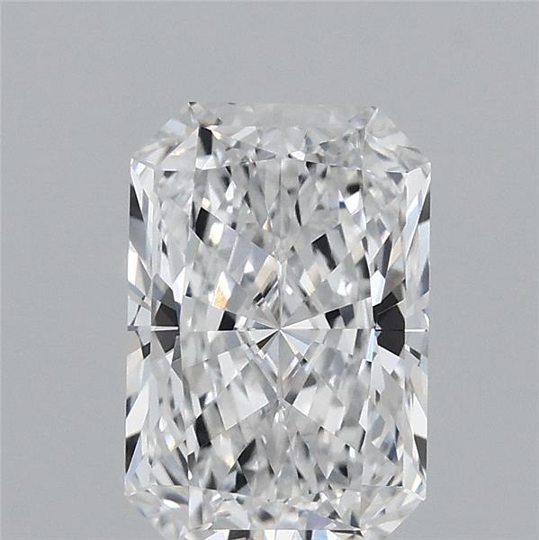 1.57 Carat Radiant Lab Grown Diamond, Excellent Polish, D Color, VVS1 Clarity