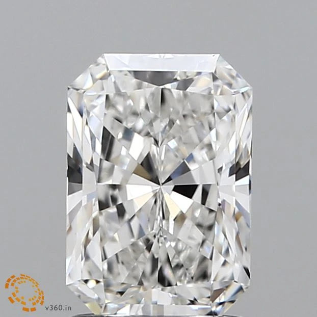 1.58 Carat Radiant Lab Grown Diamond, Excellent Polish, E Color, VVS2 Clarity
