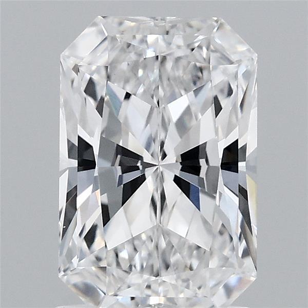 1.59 Carat Radiant Lab Grown Diamond, Excellent Polish, D Color, VVS2 Clarity