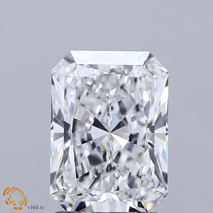 1.60 Carat Radiant Lab Grown Diamond, Excellent Polish, E Color, VS1 Clarity