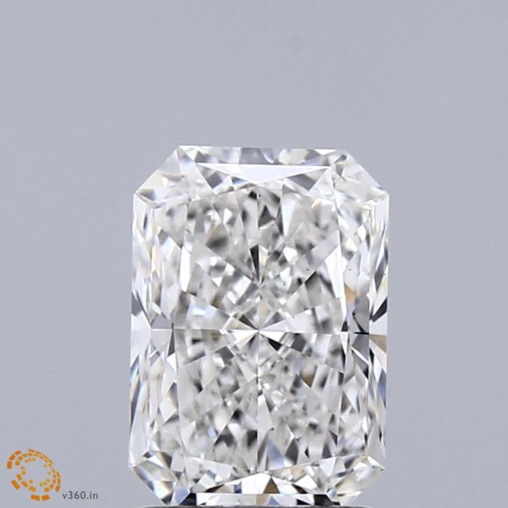 1.60 Carat Radiant Lab Grown Diamond, Excellent Polish, F Color, VS1 Clarity