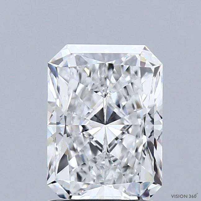 1.62 Carat Radiant Lab Grown Diamond, Excellent Polish, D Color, VVS1 Clarity