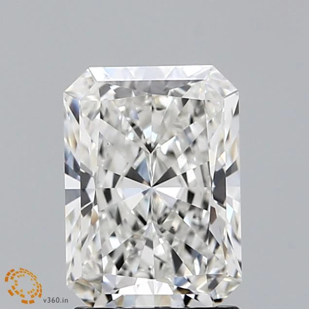 1.66 Carat Radiant Lab Grown Diamond, Excellent Polish, F Color, VS1 Clarity