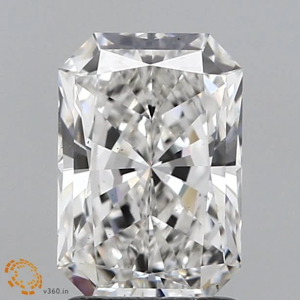 1.67 Carat Radiant Lab Grown Diamond, Excellent Polish, F Color, VS1 Clarity