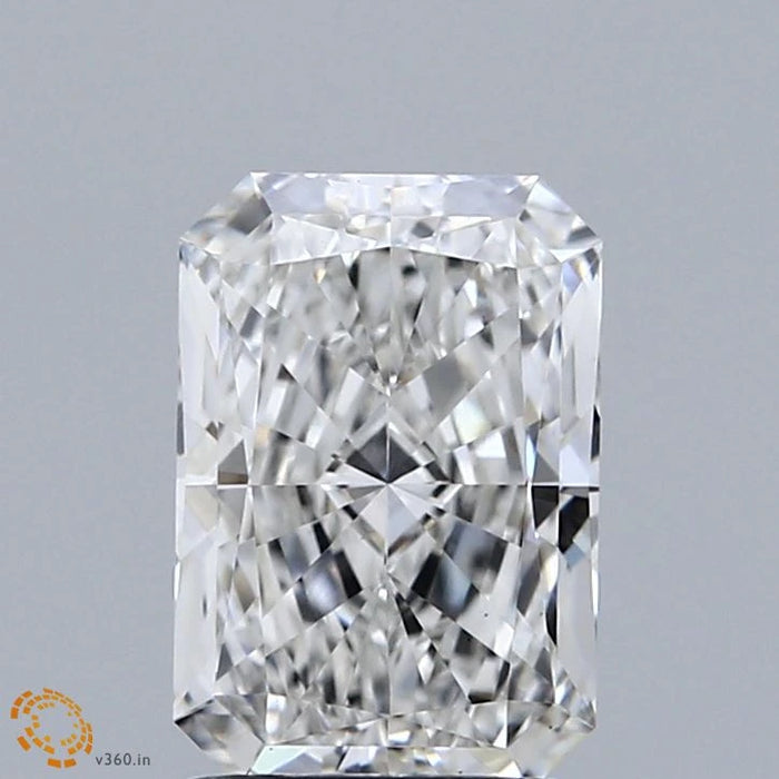 1.67 Carat Radiant Lab Grown Diamond, Excellent Polish, F Color, VS1 Clarity
