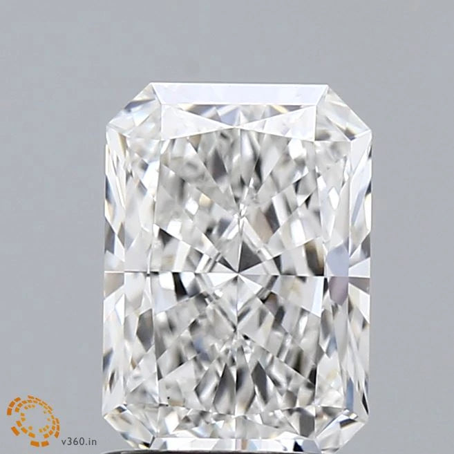 1.74 Carat Radiant Lab Grown Diamond, Excellent Polish, E Color, VS1 Clarity