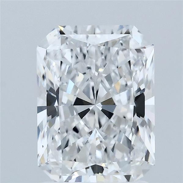 1.94 Carat Radiant Lab Grown Diamond, Excellent Polish, D Color, VVS2 Clarity