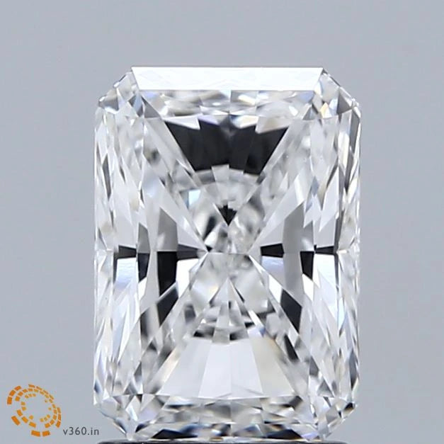 2.00 Carat Radiant Lab Grown Diamond, Excellent Polish, E Color, VVS2 Clarity