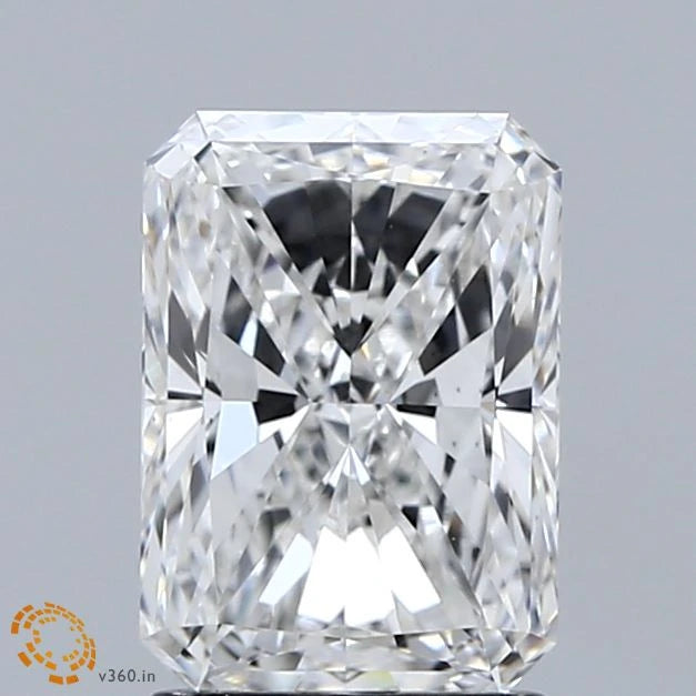 2.00 Carat Radiant Lab Grown Diamond, Excellent Polish, F Color, VS1 Clarity