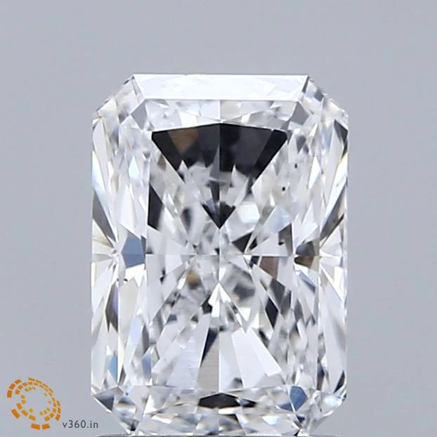 2.01 Carat Radiant Lab Grown Diamond, Excellent Polish, D Color, VS2 Clarity