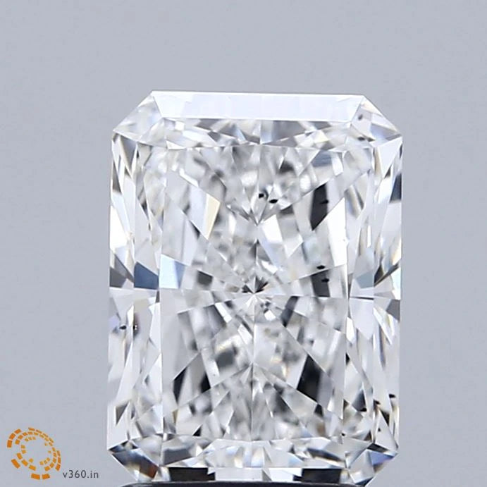 2.02 Carat Radiant Lab Grown Diamond, Excellent Polish, E Color, VS2 Clarity