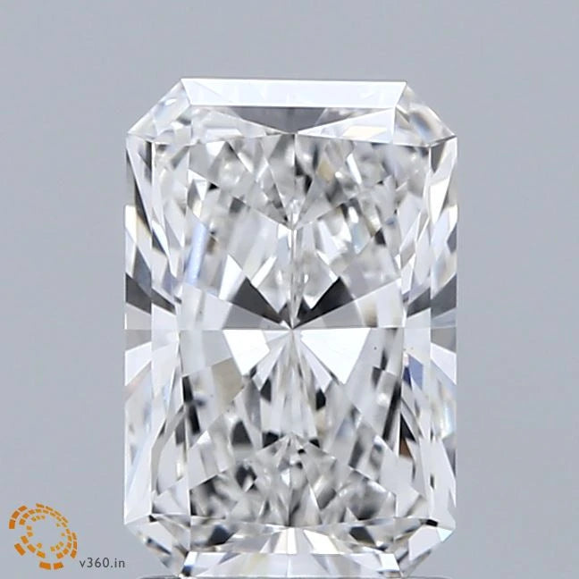 2.02 Carat Radiant Lab Grown Diamond, Excellent Polish, F Color, VVS2 Clarity
