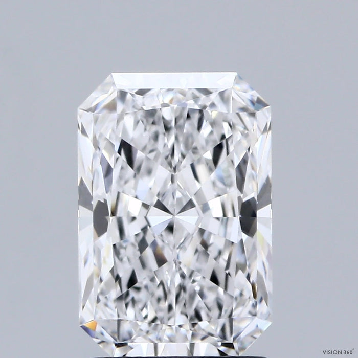 2.03 Carat Radiant Lab Grown Diamond, Excellent Polish, D Color, VVS1 Clarity