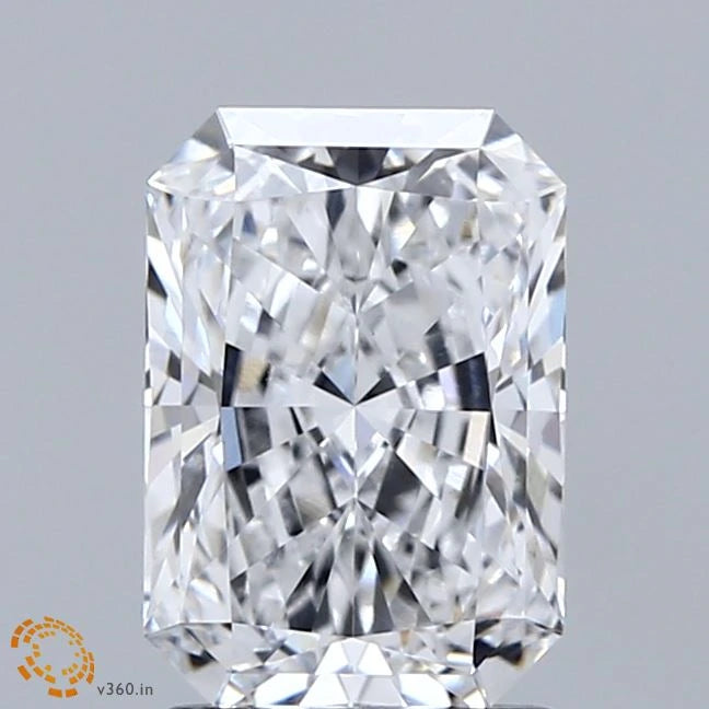 2.03 Carat Radiant Lab Grown Diamond, Excellent Polish, D Color, VVS2 Clarity