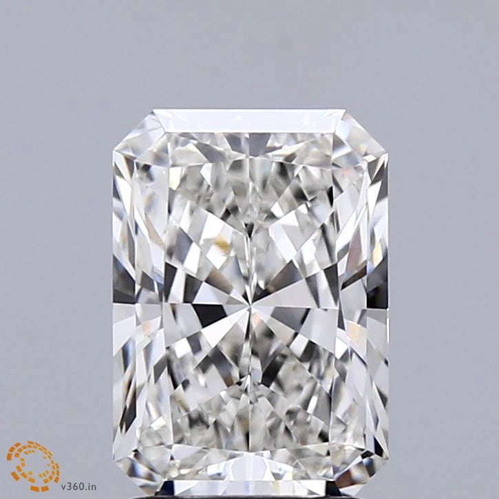 2.04 Carat Radiant Lab Grown Diamond, Excellent Polish, G Color, VVS2 Clarity