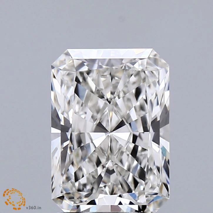 2.04 Carat Radiant Lab Grown Diamond, Excellent Polish, G Color, VVS2 Clarity
