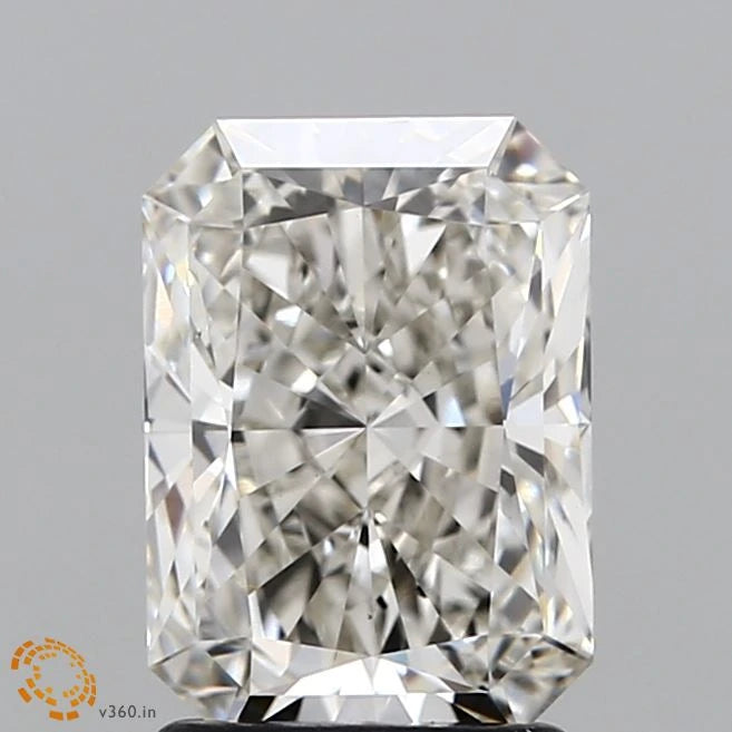 2.04 Carat Radiant Lab Grown Diamond, Excellent Polish, H Color, VS1 Clarity