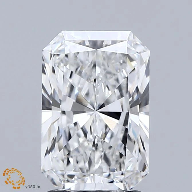 2.06 Carat Radiant Lab Grown Diamond, Excellent Polish, E Color, VVS1 Clarity