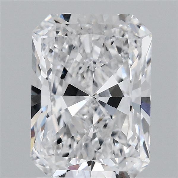 2.07 Carat Radiant Lab Grown Diamond, Excellent Polish, D Color, VS1 Clarity
