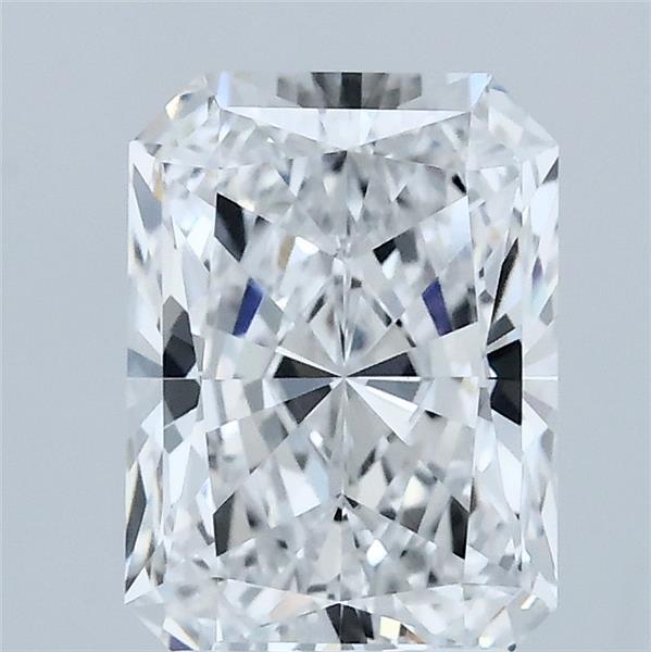 2.08 Carat Radiant Lab Grown Diamond, Excellent Polish, D Color, VVS2 Clarity