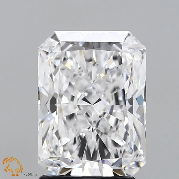2.10 Carat Radiant Lab Grown Diamond, Excellent Polish, D Color, VVS2 Clarity