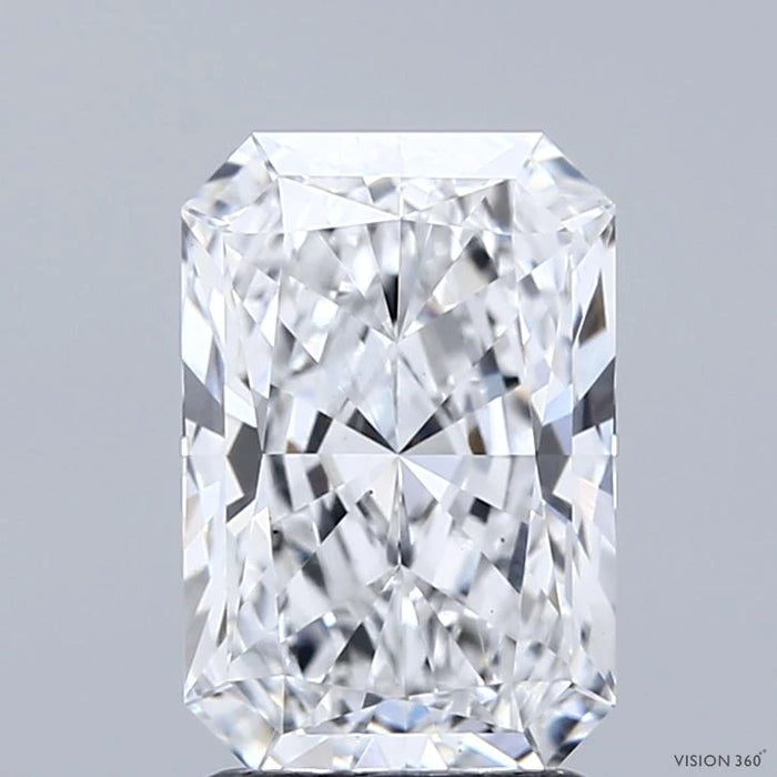 2.14 Carat Radiant Lab Grown Diamond, Excellent Polish, D Color, VS1 Clarity